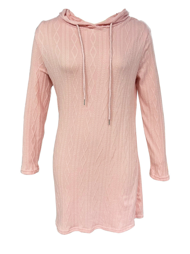 Damen Kapuzenkleid mit strukturiertem Strickmuster und lässigem Schnitt Drune