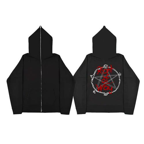 Damen Kapuzenjacke mit einzigartigem grafischem Design und Reißverschluss Drune
