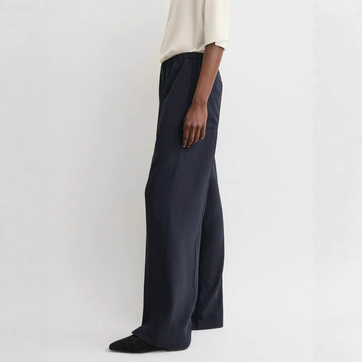 Damen Weit geschnittene Chiffon-Hose mit elastischem Bund Drune