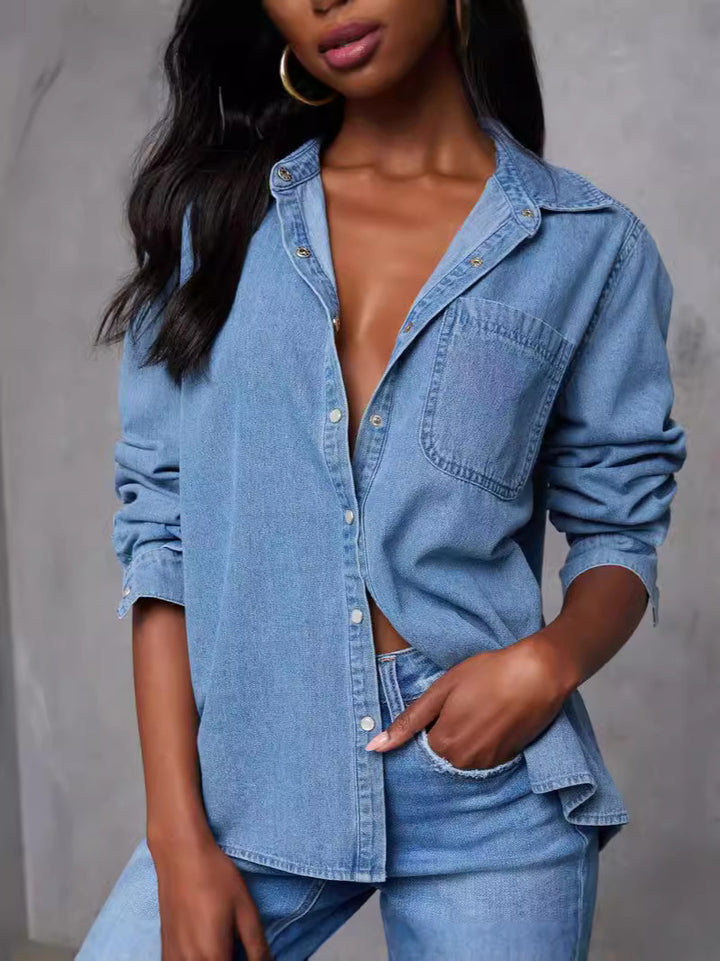 Femme Denim Knopfhemd Drune