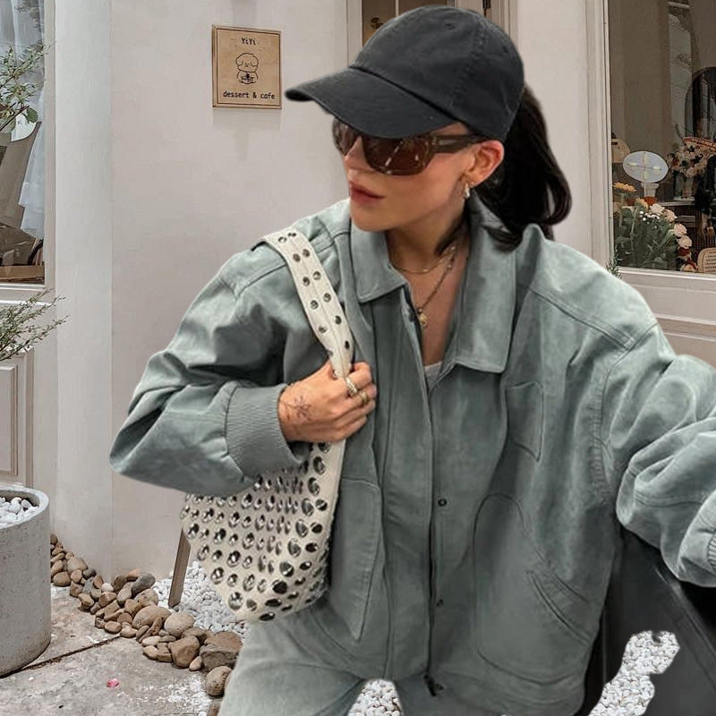 Damen Modische Oversized Denimjacke Drune