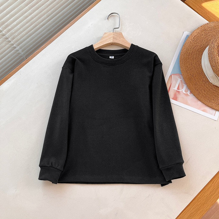Damen Bequemes Langarmshirt mit Rundhalsausschnitt Drune