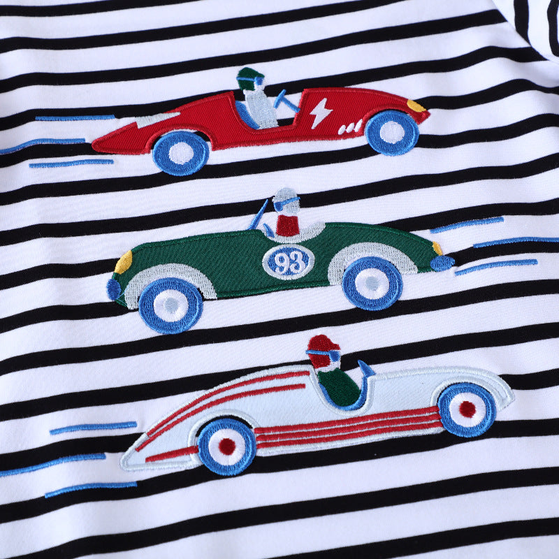 Jungen Langarm T-Shirt mit buntem Rennwagen-Motiv Drune