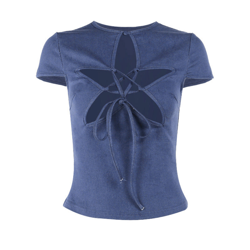 Damenoberteil mit einzigartigem Cut-Out-Design und eleganter Schnürung Drune