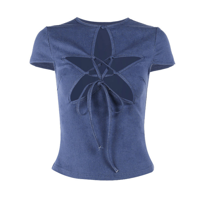 Damenoberteil mit einzigartigem Cut-Out-Design und eleganter Schnürung Drune