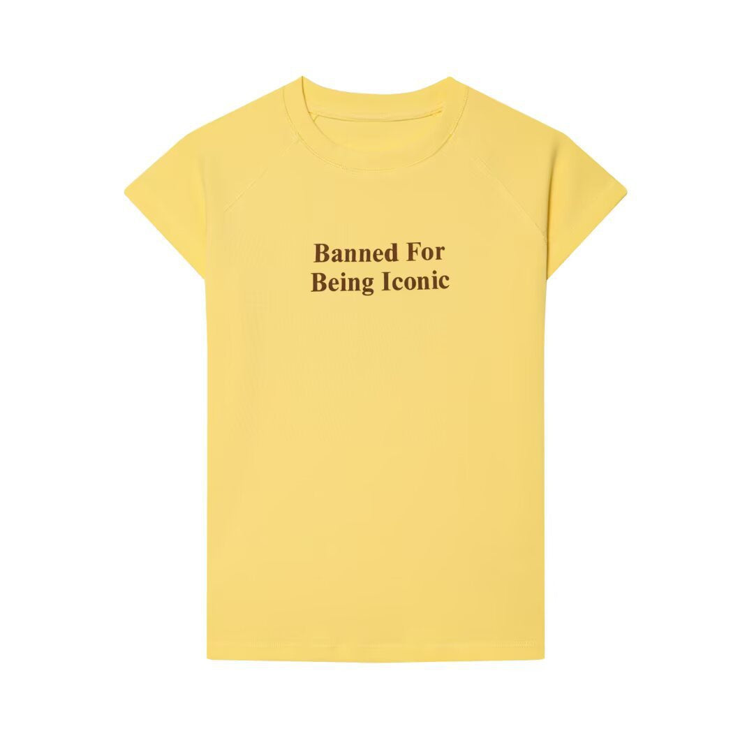 Damen T-Shirt mit modernem Schriftzug und lässigem Schnitt Drune