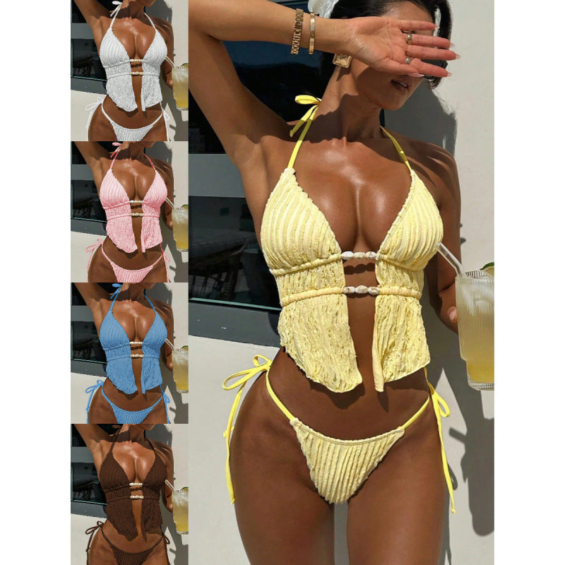 Damen Triangel-Bikini mit raffiniertem Wickeloberteil Drune