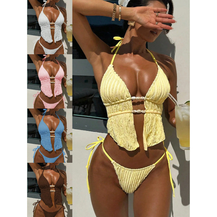 Damen Triangel-Bikini mit raffiniertem Wickeloberteil Drune