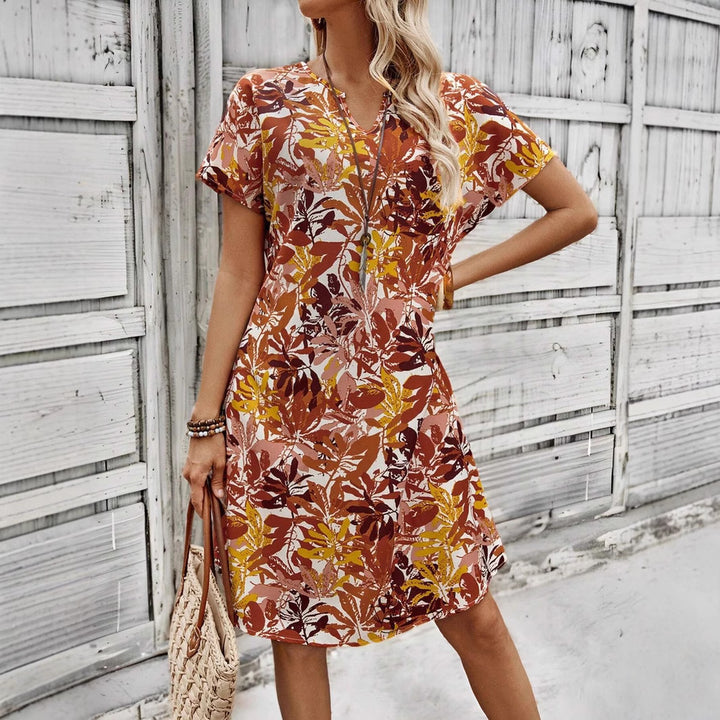 Damen leichtes Freizeitkleid mit floralem Design Drune