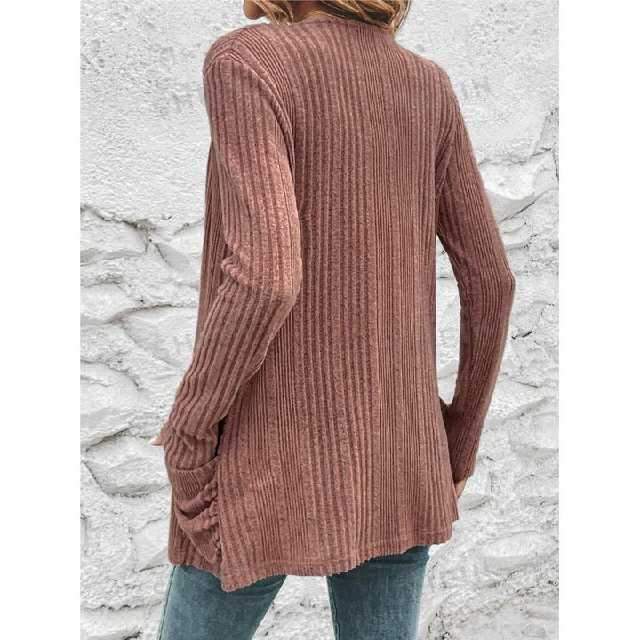 Damen Feinstrickjacke mit tiefem V-Ausschnitt und praktischen Taschen Drune