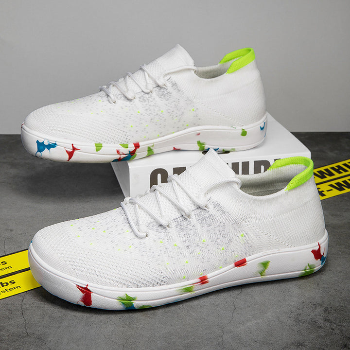 Herren nan urbaner Strick-Sneaker mit elastischem Maschenkragen, stoßdämpfender EVA-Sohle und Zugschlaufe Drune