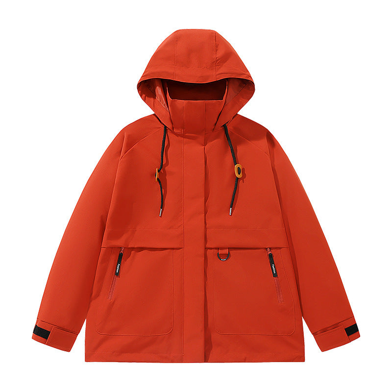 Herren funktionale Freizeitjacke mit verstellbarem Kapuzenkragen und großen Taschen Drune
