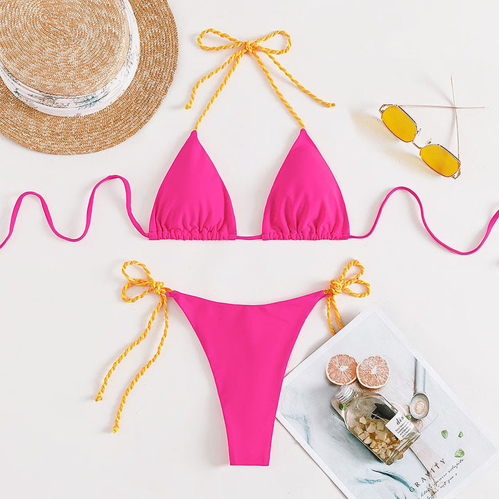 Damen Triangel-Bikini mit verstellbaren Schnüren Drune