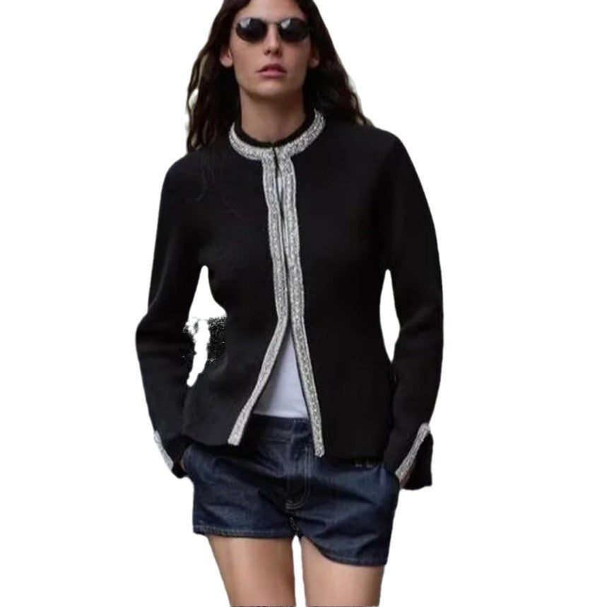 Damen Elegante Blazerjacke mit feinen Borte-Details Drune