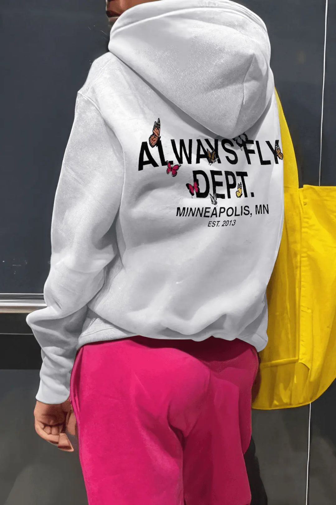 Damen Kapuzenpullover mit buntem Schmetterlingsdruck Drune
