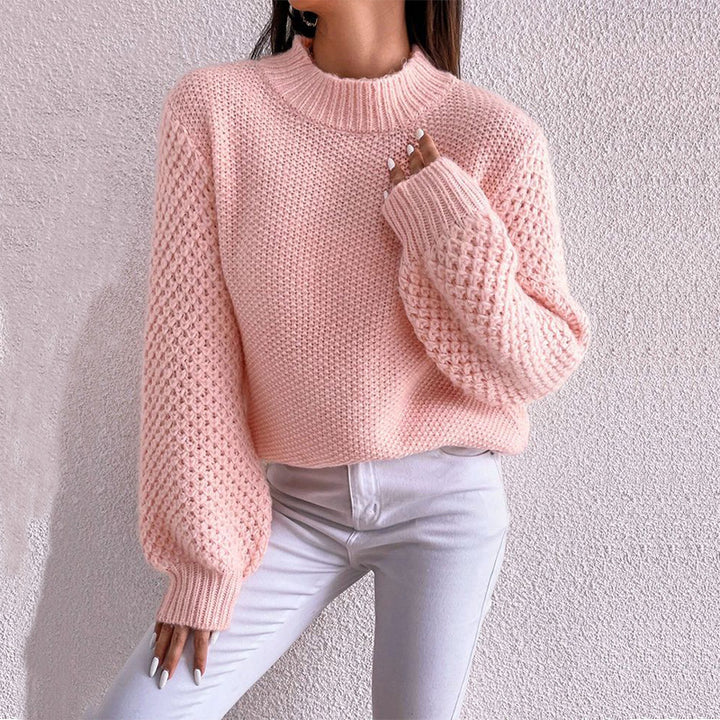Damen kuscheliger Oversized Pullover mit strukturiertem Muster und Rollkragen Drune