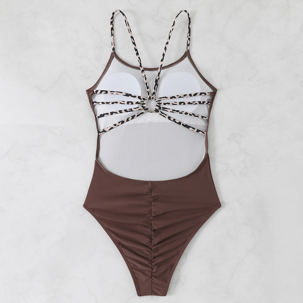 Damen Einteiler Badeanzug mit außergewöhnlichem Cut-Out und modischen Trägerdetails Drune