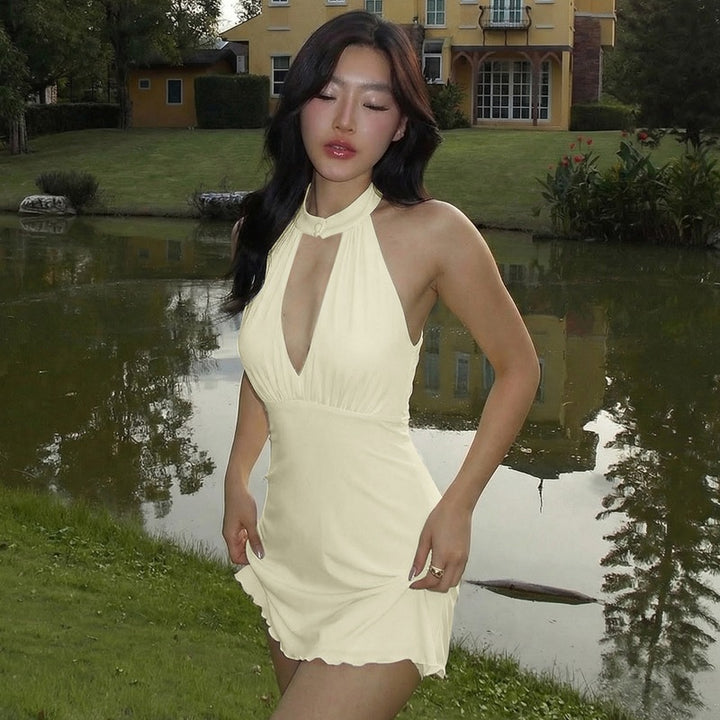 Damen Neckholder Sommerkleid Drune