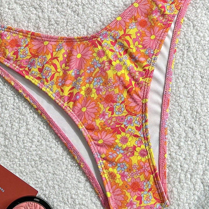 Damen Blumenmuster Bikini Drune