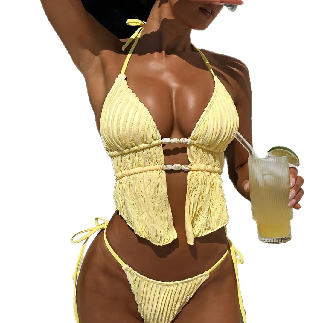 Damen Rüschenbikini mit Perlenakzenten Drune