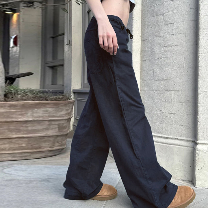 Damen Bequeme Freizeit Hose mit elastischem Bund und praktischen Taschen Drune
