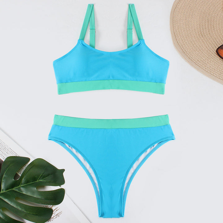 Damen Sportlicher hochtaillierter Bikini Drune