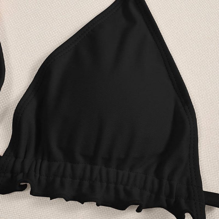 Damen Triangel-Bikini mit Rüschen und verstellbaren Bändern Drune