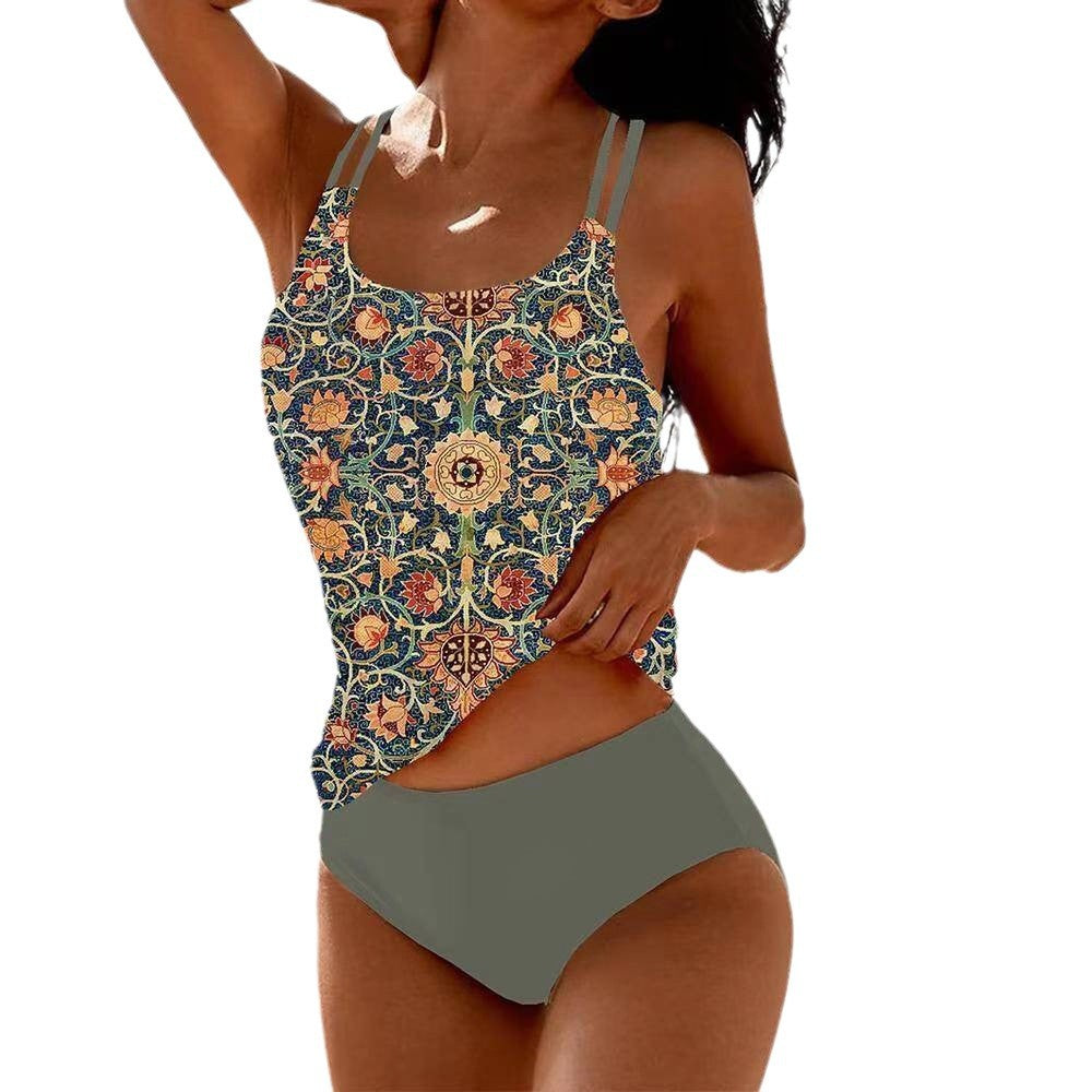 Damen Tankini-Set mit floralem Design und verstellbaren Trägern Drune