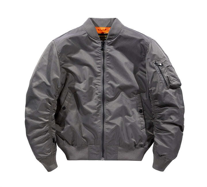 Herren  leichte MA-1 Flugbomberjacke im Stil mit Taschenutilityfach und gerippten Abschlüssen Drune