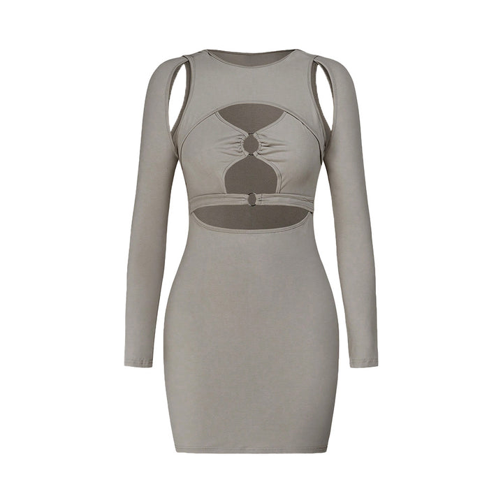 Damen Minikleid mit asymmetrischem Cut-Out und eleganten Ringdetails Drune