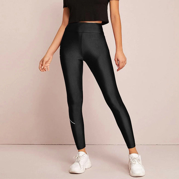Damen Sportleggings mit inspirierendem Schriftzug und hohem Bund Drune