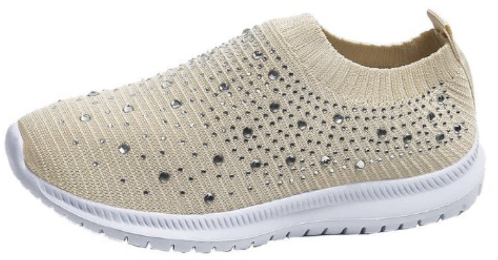 Damen Glitzernde Slip-On Sneaker mit atmungsaktivem Obermaterial und rutschfester Sohle Drune