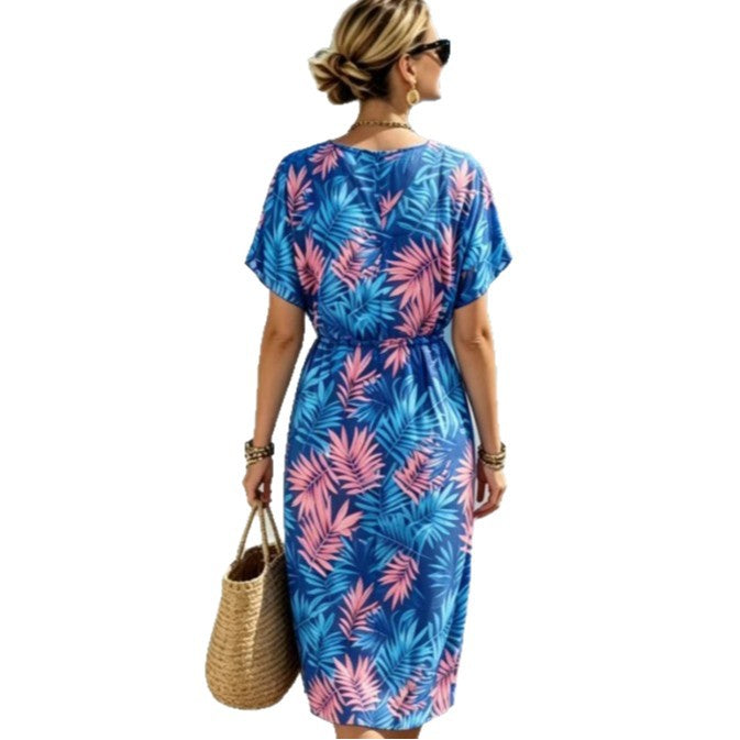 Damen Sommerkleid mit elegantem floralem Muster und lässigem Schnitt Drune