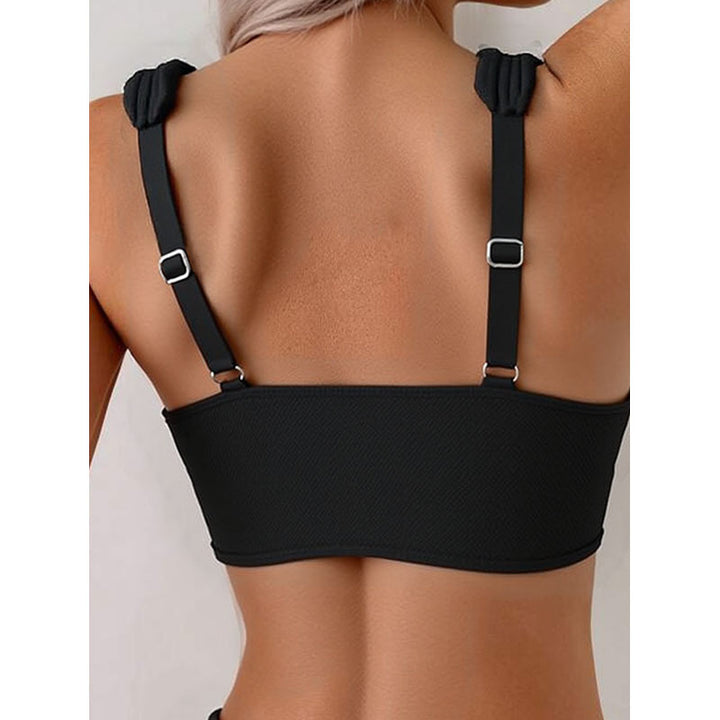Damen Hochtaillierter Bikini mit quadratischem Oberteil und breiten Trägern Drune