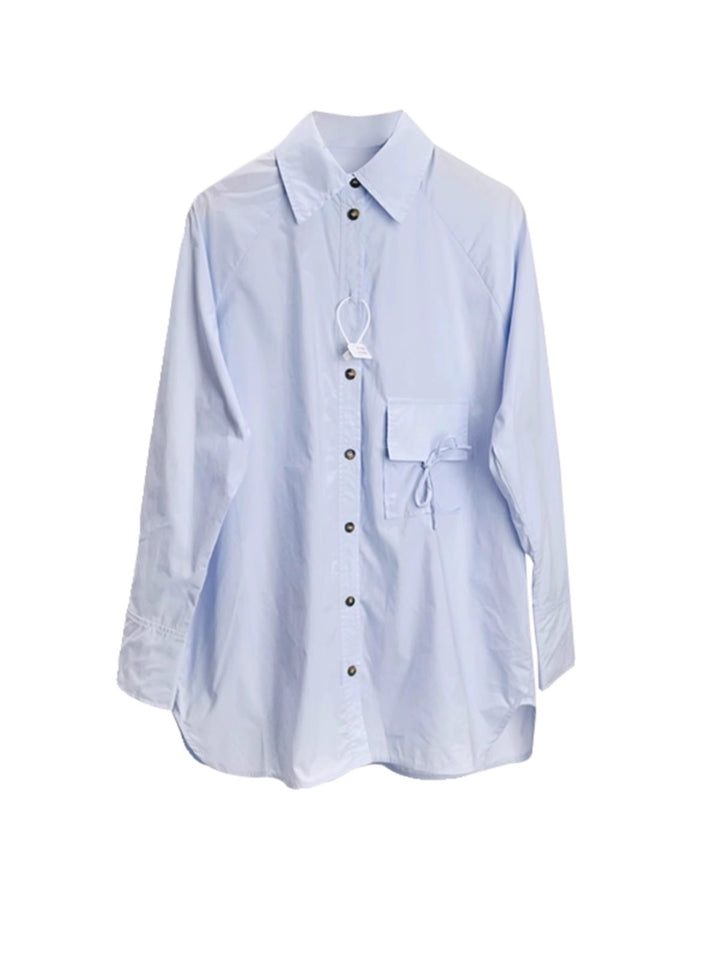 Damen Lässige Oversize-Hemdbluse mit Knopfleiste Drune