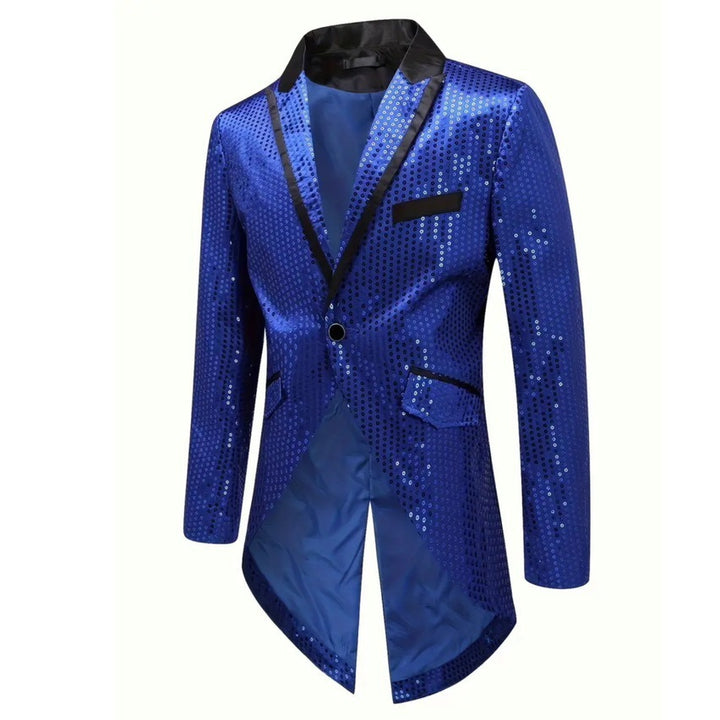 Herren eleganter Pailletten-Blazer mit asymmetrischem Schnitt und luxuriösem Design Drune