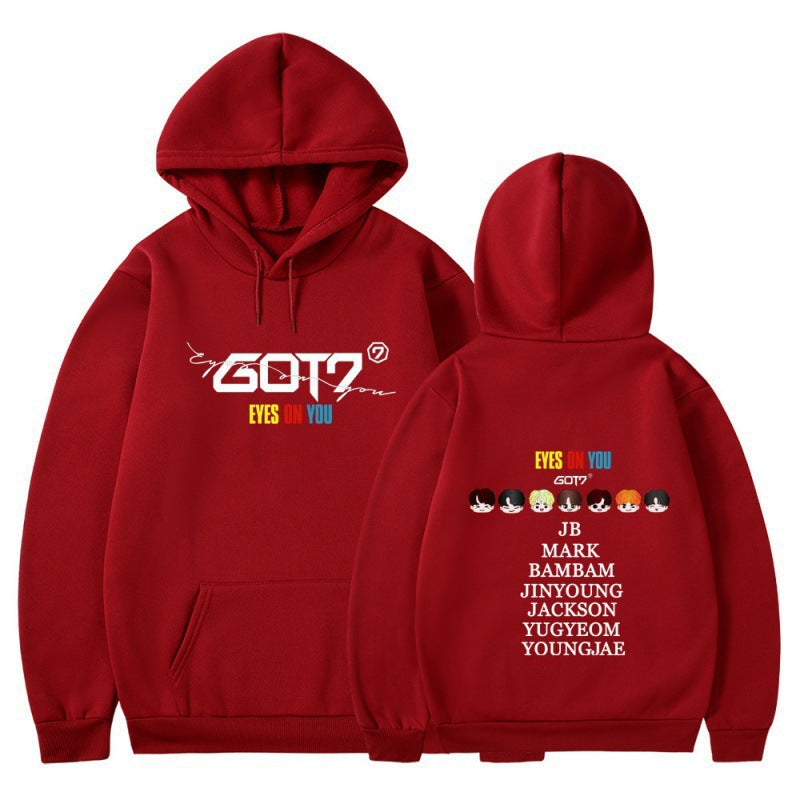 Damen Kapuzensweater mit einzigartigem GOT7 Design und bequemer Passform Drune