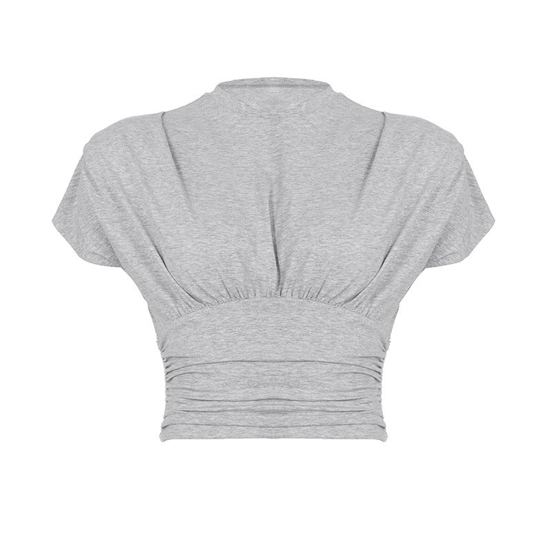 Damen Crop-Top mit modischen Rüschendetails und strukturiertem Design Drune