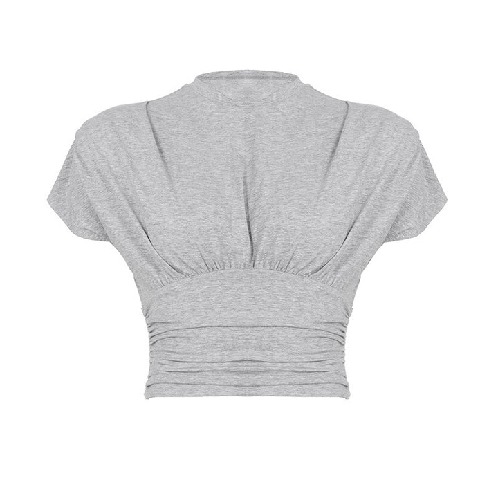 Damen Crop-Top mit modischen Rüschendetails und strukturiertem Design Drune