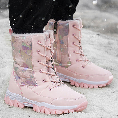Damen Gefütterte Winterboots mit rutschfester Sohle und modischem Design Drune