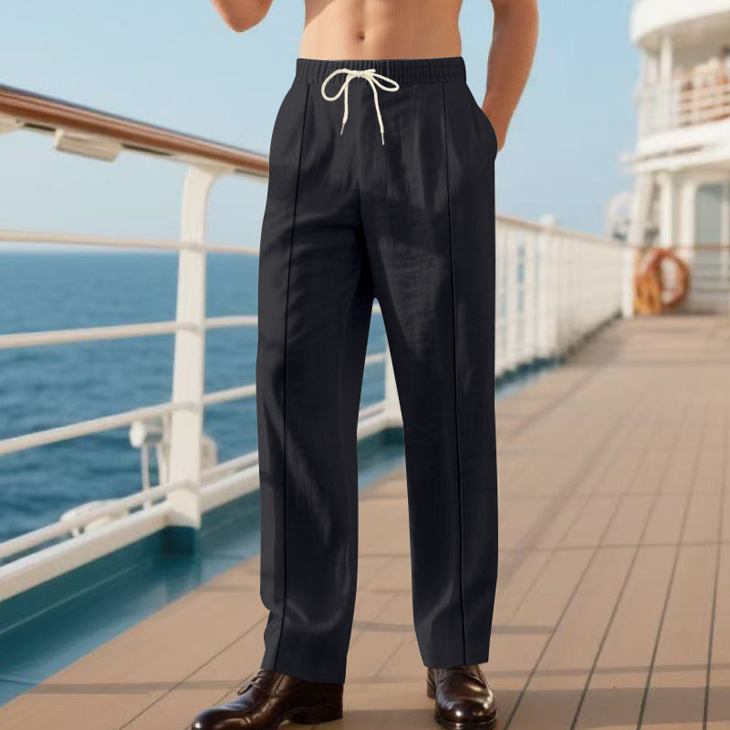 Herren elegante Reisehose mit verstellbarem Kordelzug und atmungsaktivem Stoff Drune