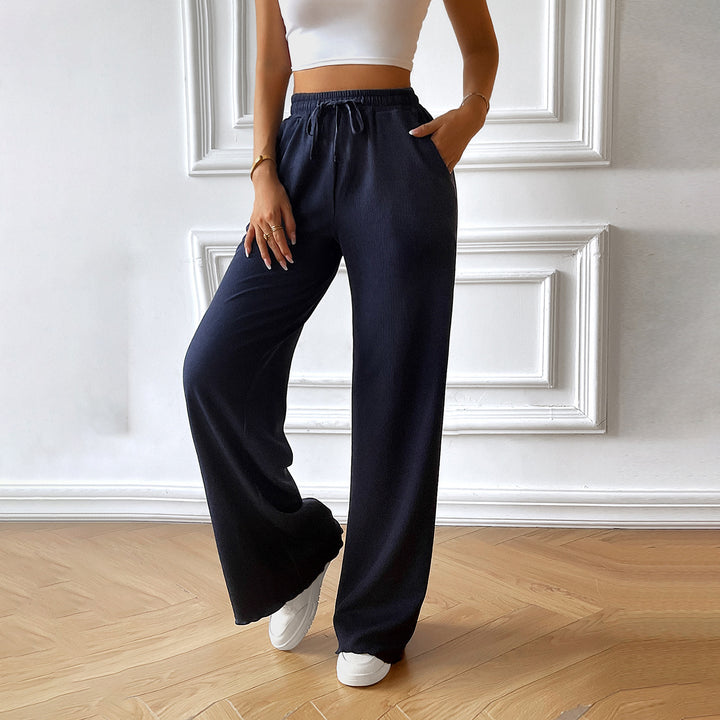 Damen weite Sommerhose mit elastischem Bund und seitlichen Eingrifftaschen Drune