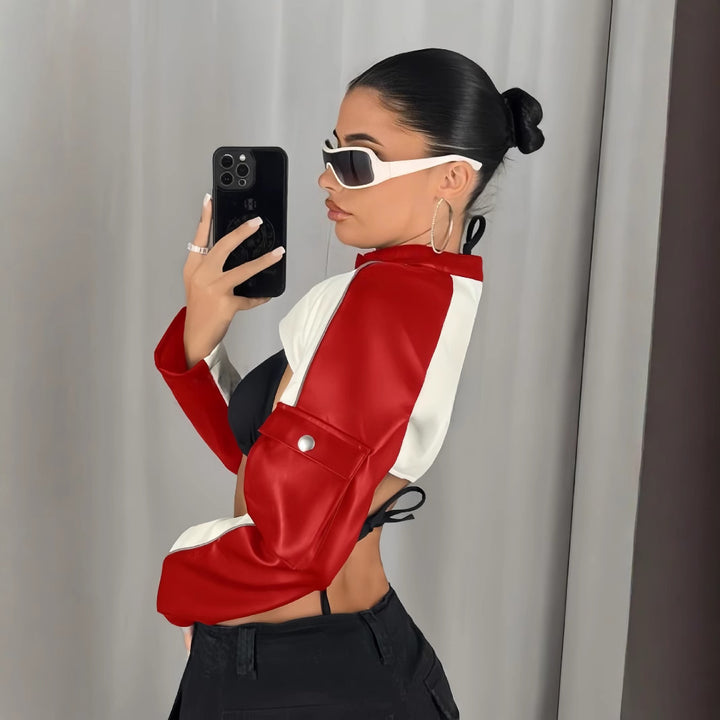 Damen modische cropped Jacke Drune
