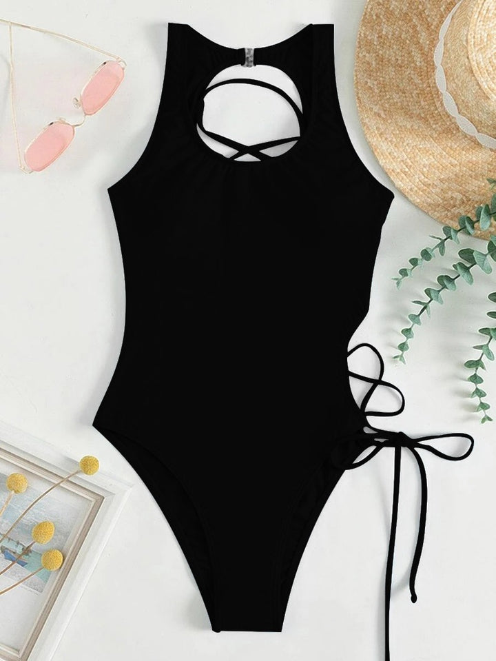 Damen Sportlicher Einteiler Badeanzug mit raffinierten Cut-Out-Details Drune