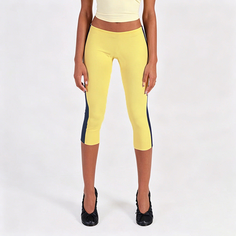 Damen Sportliche 3/4-Leggings mit seitlichen Kontraststreifen Drune