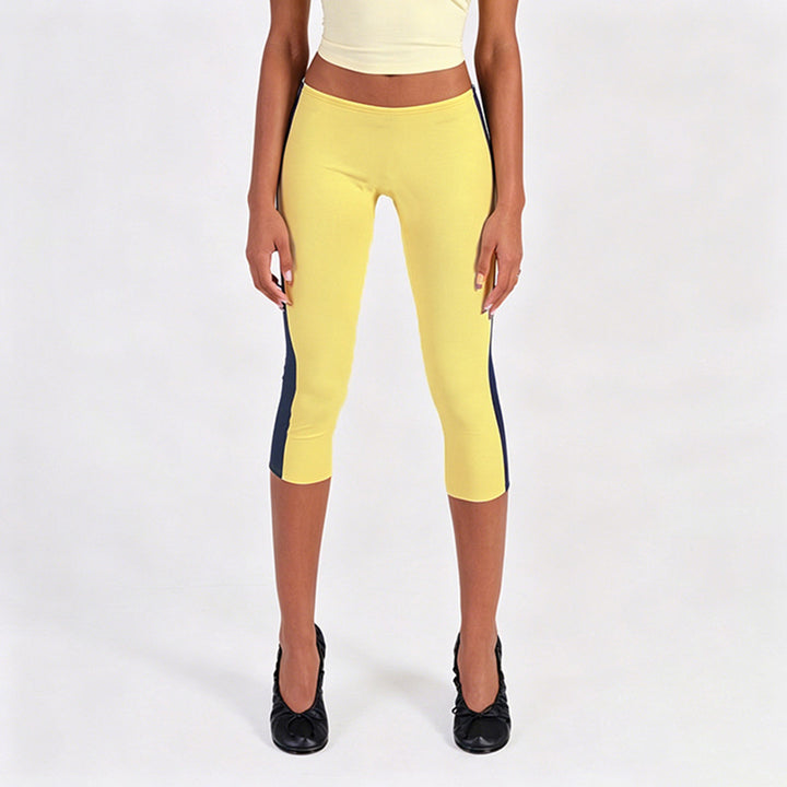 Damen Sportliche 3/4-Leggings mit seitlichen Kontraststreifen Drune