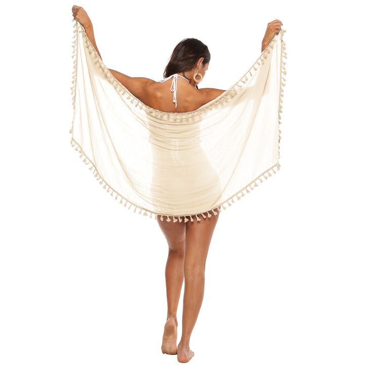 Damen Strandtuch mit Quasten Drune