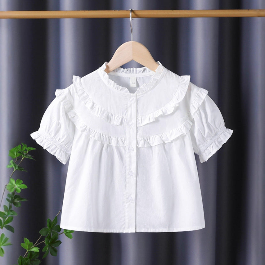 Mädchen Rüschenbluse mit eleganter Knopfleiste Drune