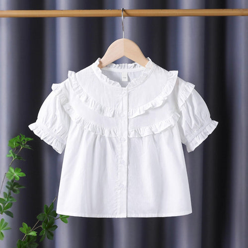 Mädchen Rüschenbluse mit eleganter Knopfleiste Drune