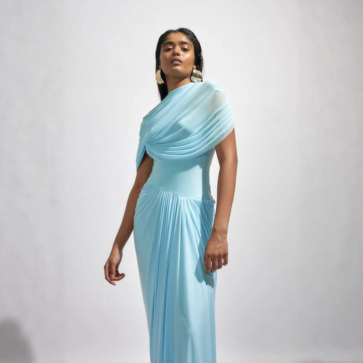 Damen Elegantes Wickelkleid mit drapierten Details Drune